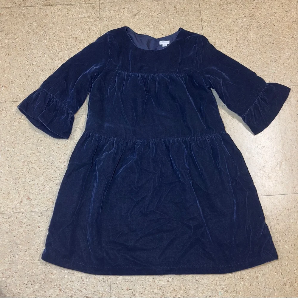 Gymboree Girls Blue Velvet Tiered Lined Holiday Dress Elegant Party‎ Size 8